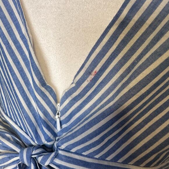 J. Crew light blue & white striped v-neck cotton sleeveless top size 10 - Picture 12 of 12